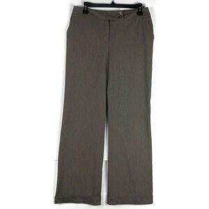 Thalian Women’s Wide Leg Dress Pants Size 4 Brown with Pockets Cuffed Hem